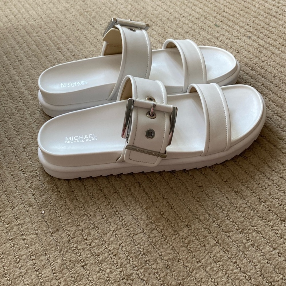 Michael Kors  Leather Slide Sandal